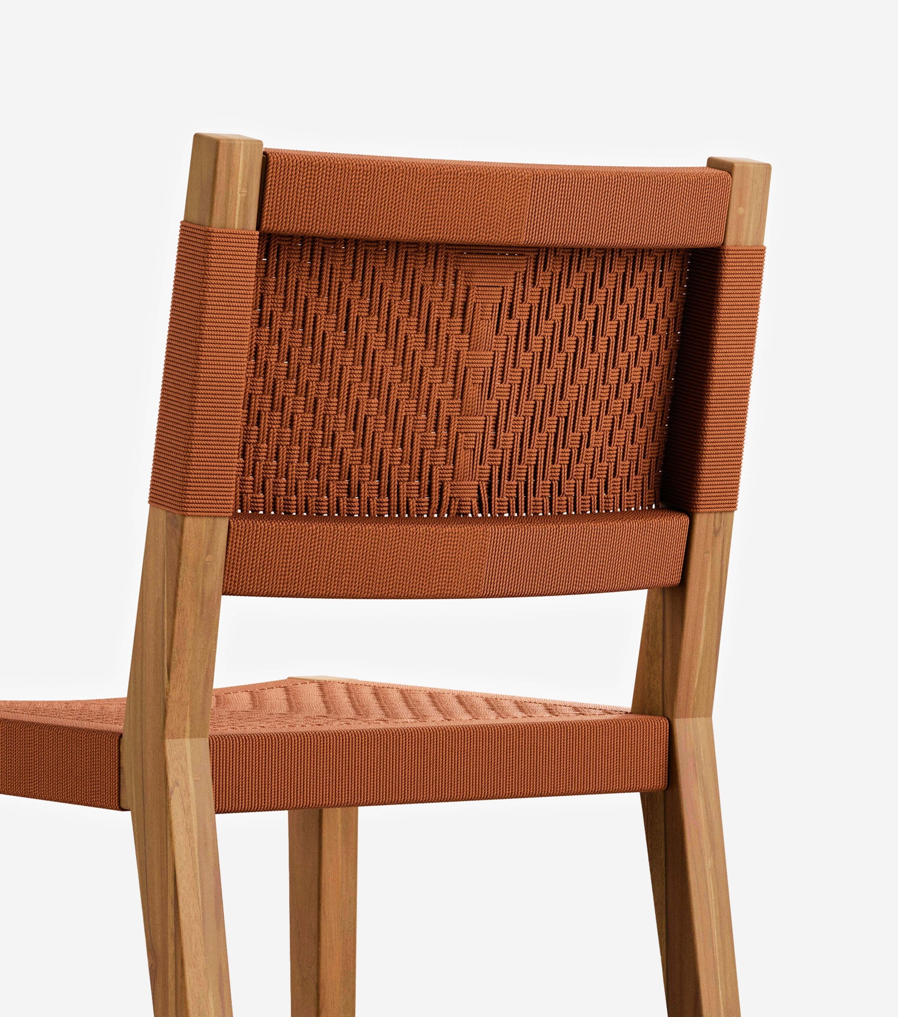 Monimbo Outdoor Dining Chair | Rust V Braided Cord