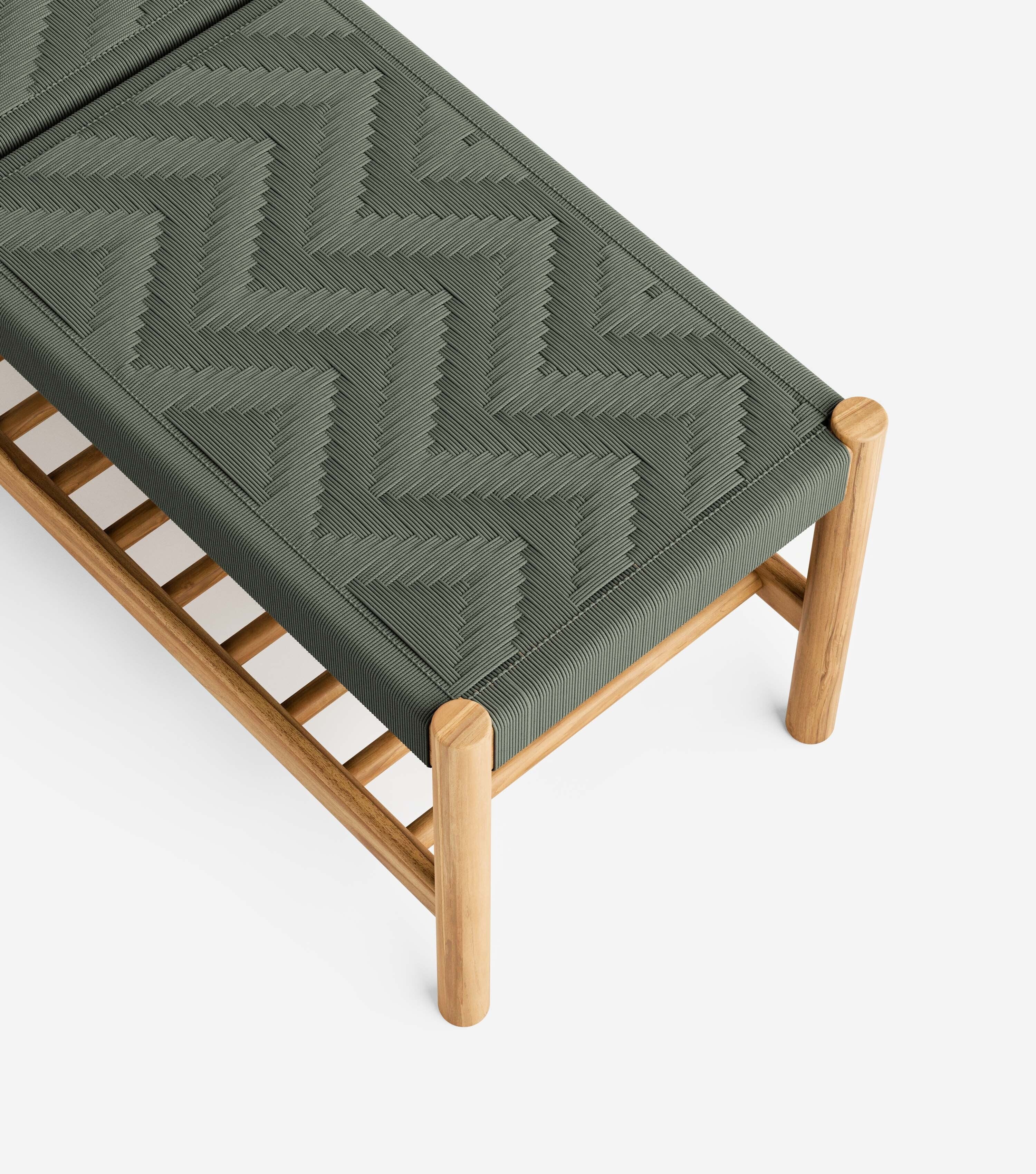 Natural Teak / Basil Chevron Cord / Medium