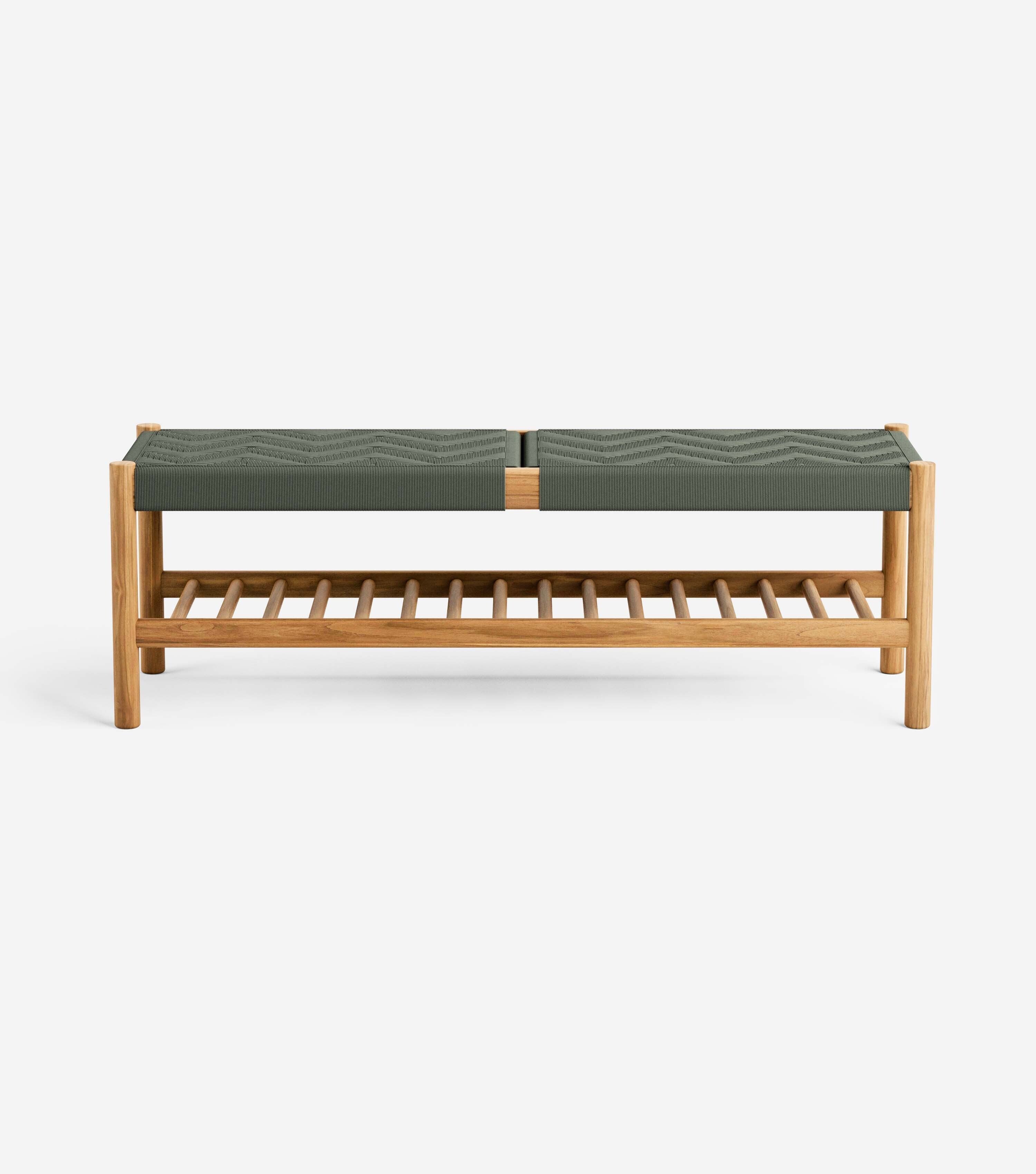 Natural Teak / Basil Chevron Cord / Medium