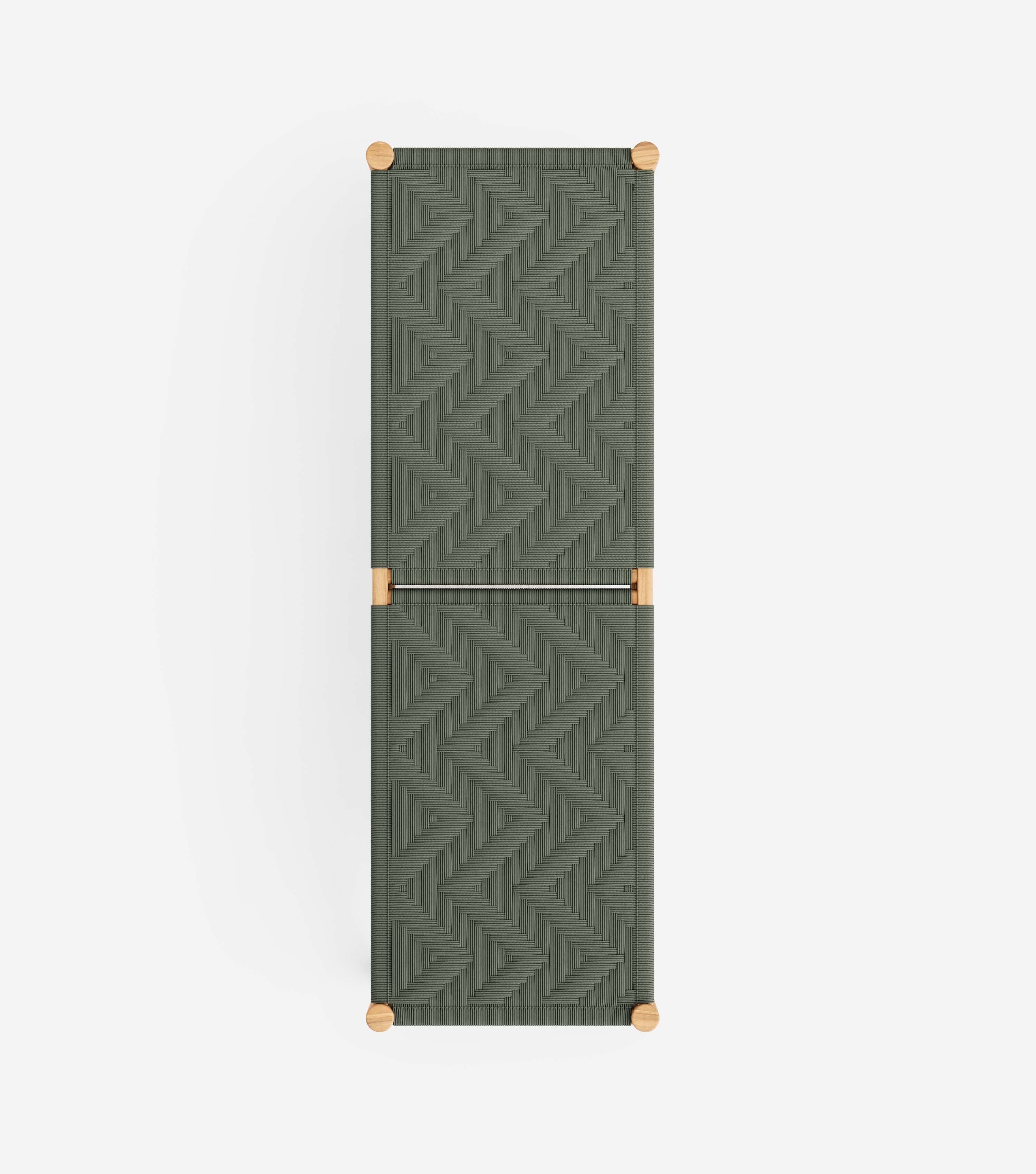 Natural Teak / Basil Chevron Cord / Medium