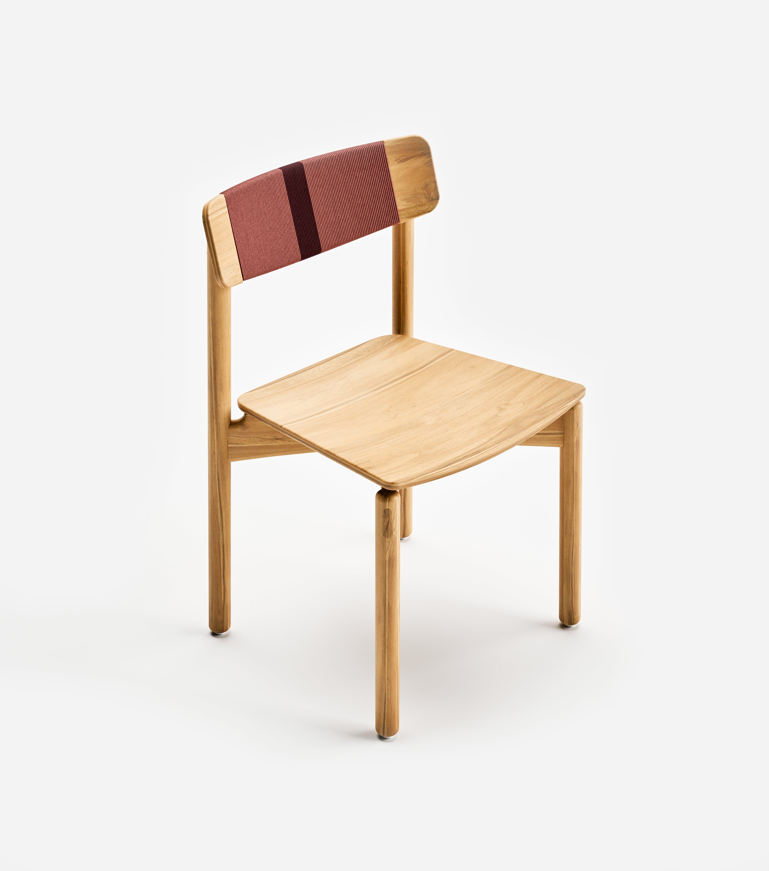 Natural Teak / Coral Burgundy Cord