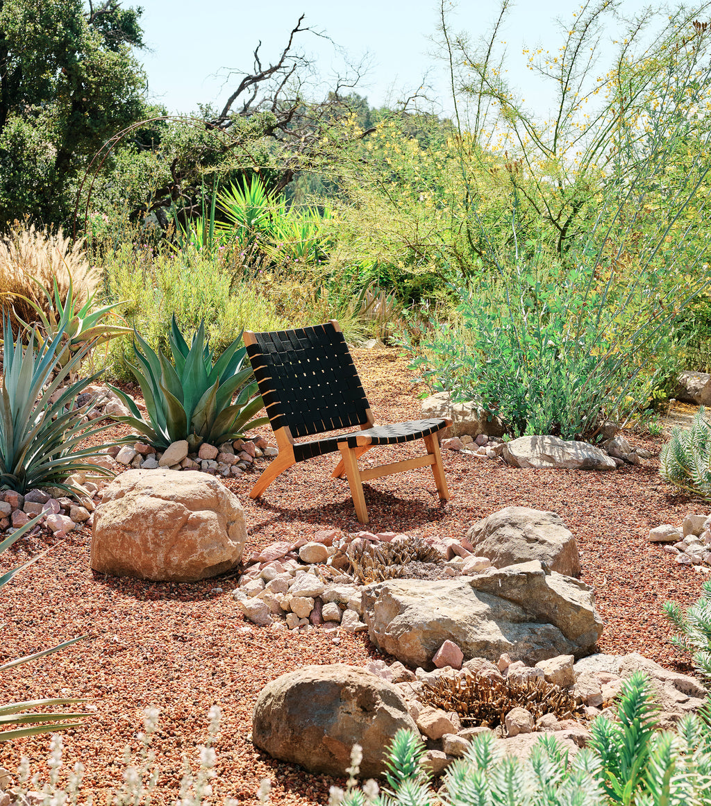 Masaya Lounge Chair Woven Black Outdoor Straps | Forever Furniture