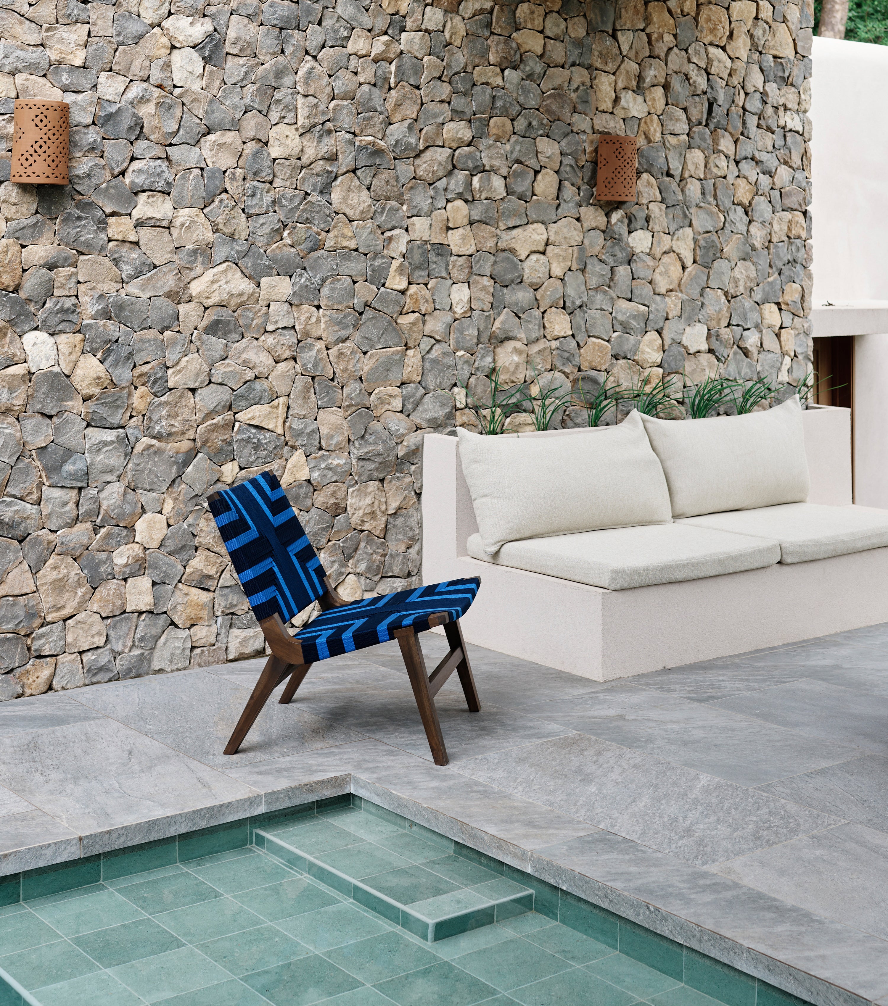 Coffee / Midnight Blue Pattern