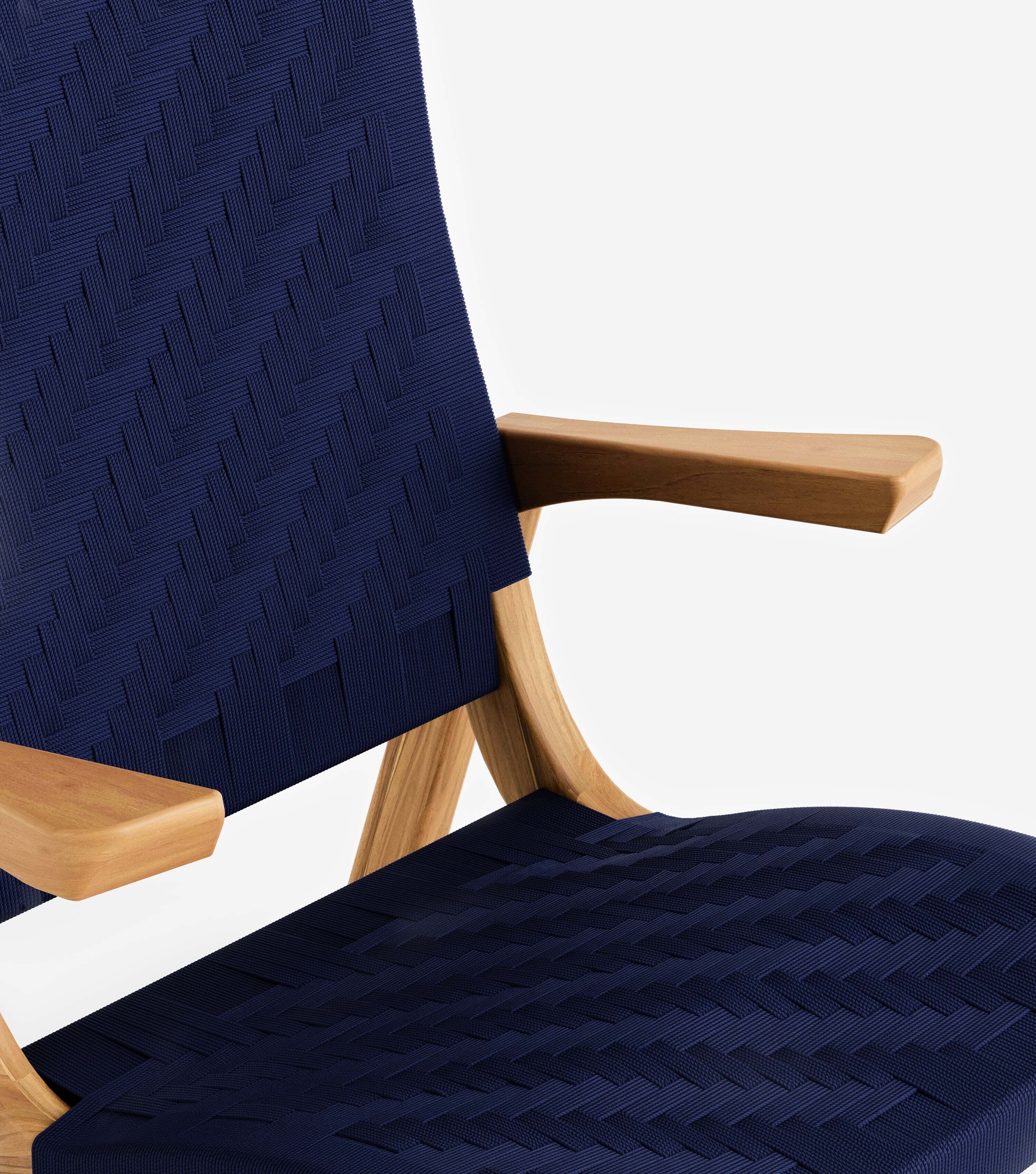 Natural Teak / Navy Basket Cord