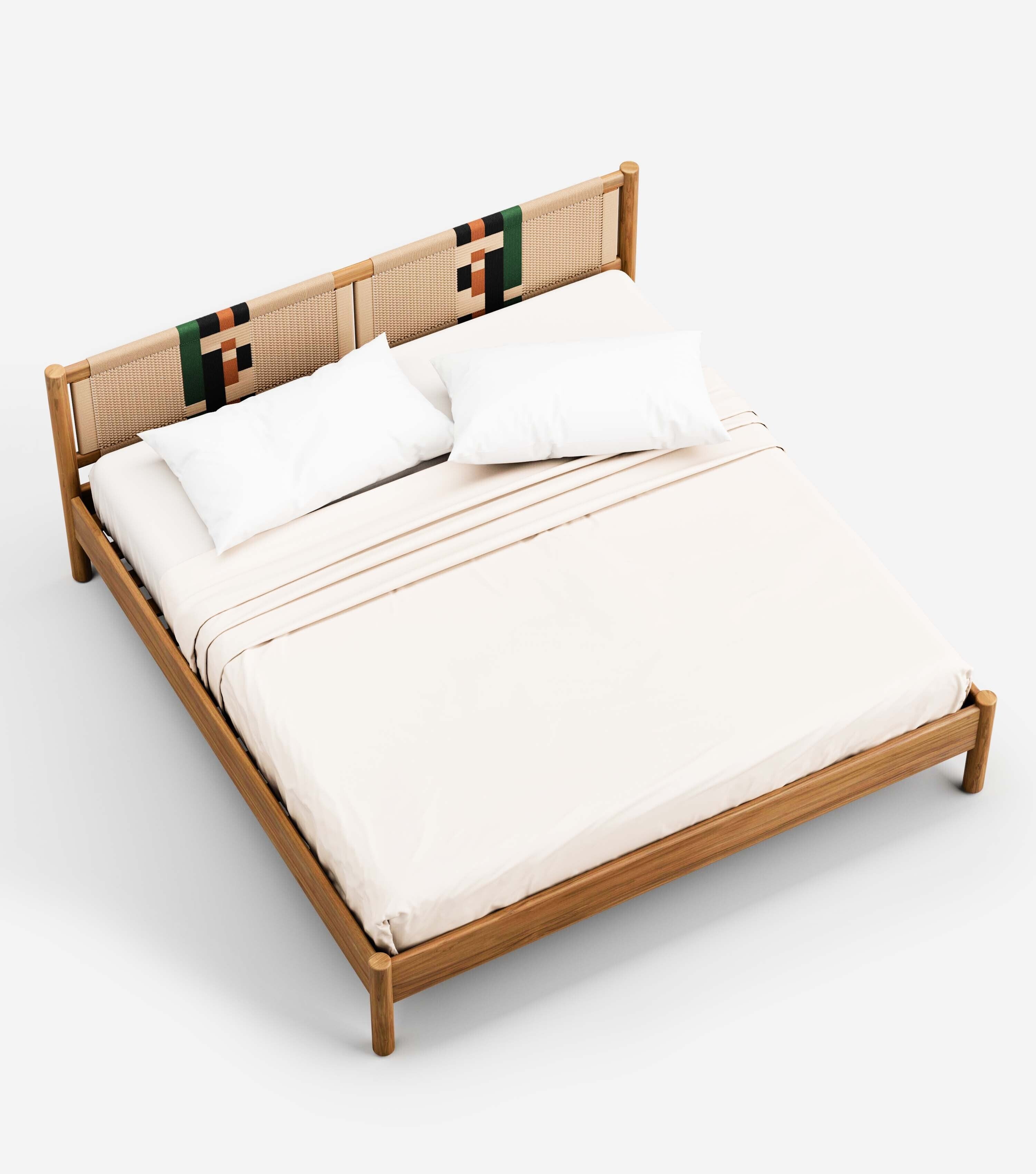 MidCentury Teak / Bauhaus Pattern / King