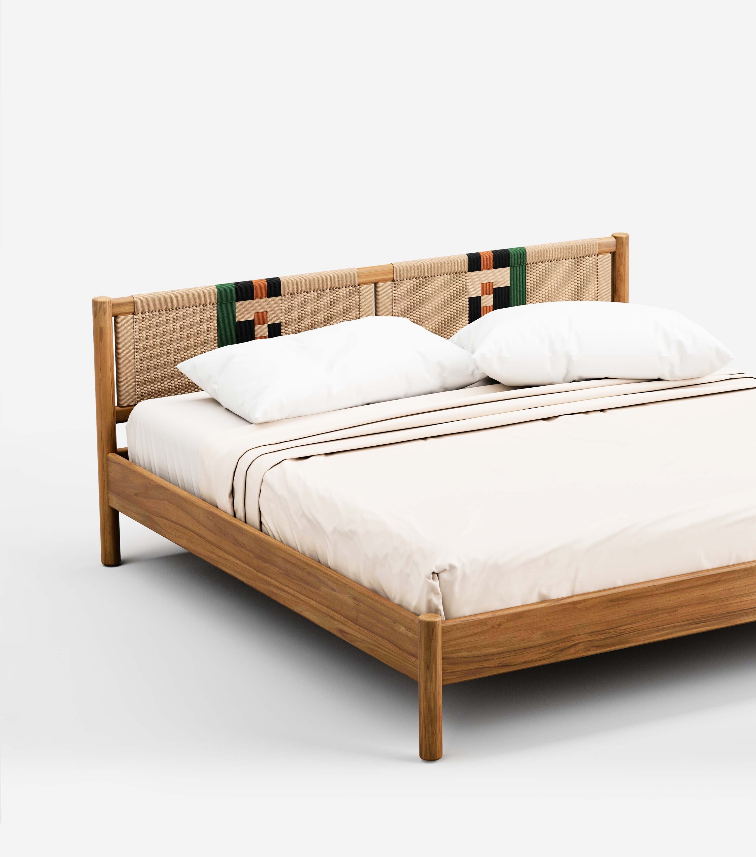 MidCentury Teak / Bauhaus Pattern / King