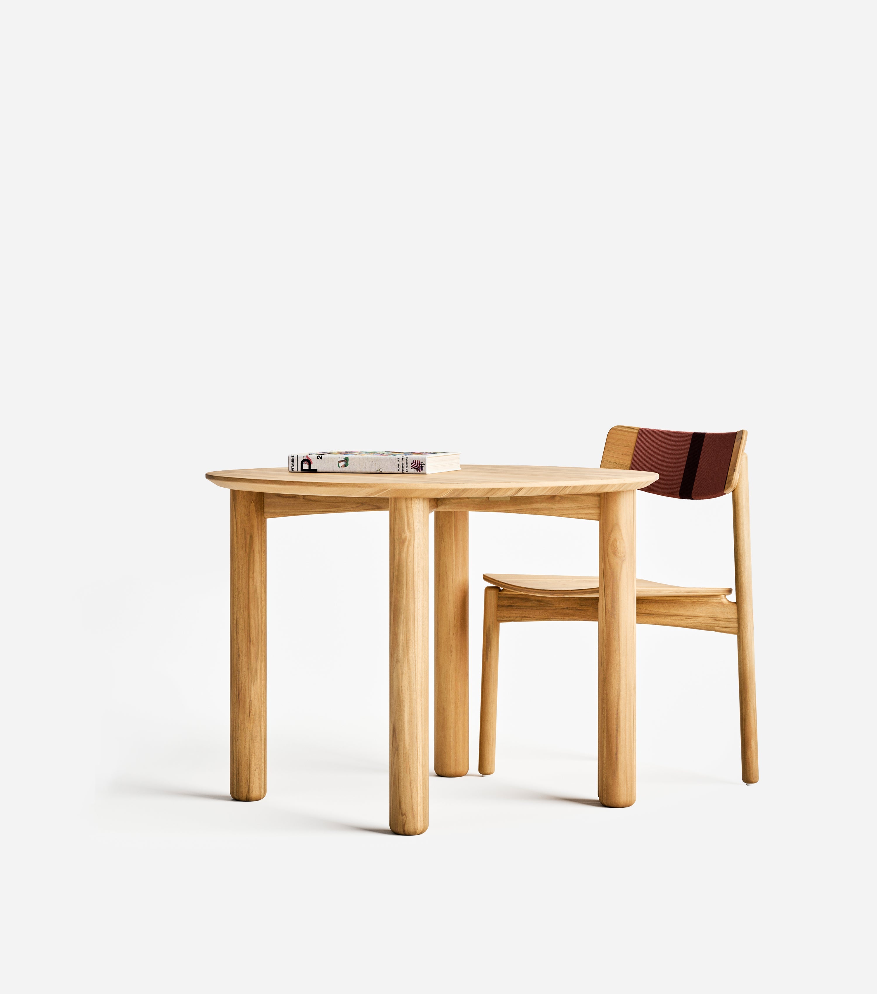 Natural Teak / Coral Burgundy Cord